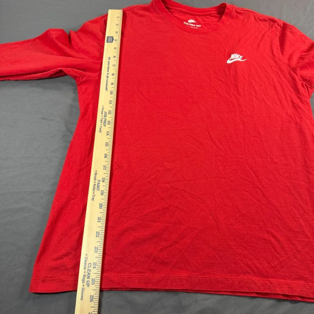 Nike The Nike Tee Mens Medium Red Long Sleeve Embroidered Futura Logo T-Shirt